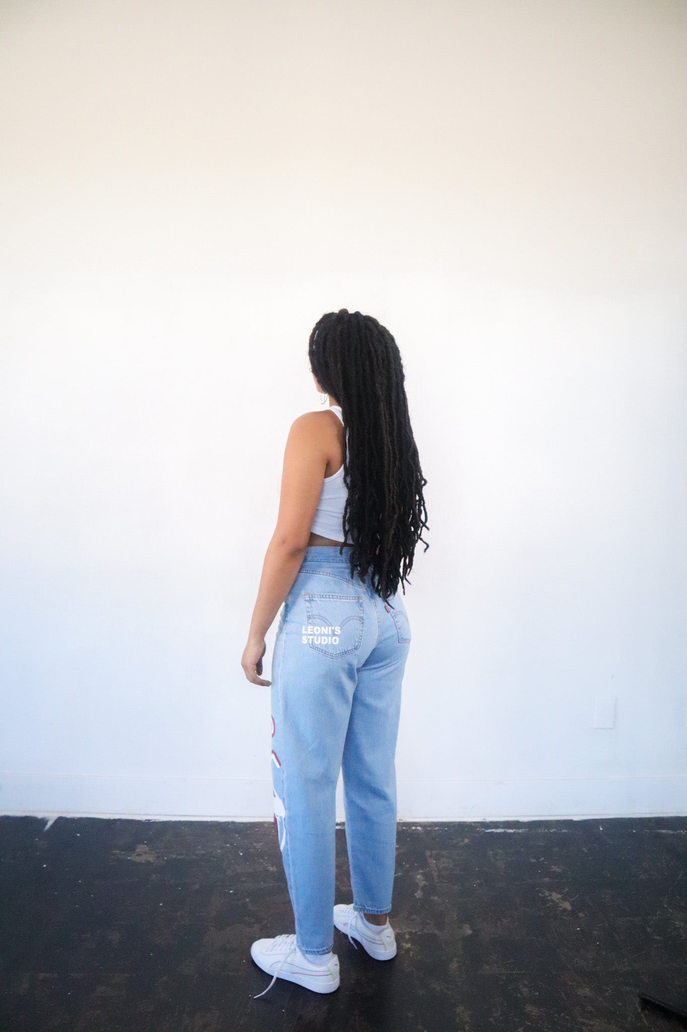Women's Tapered Painted Denim