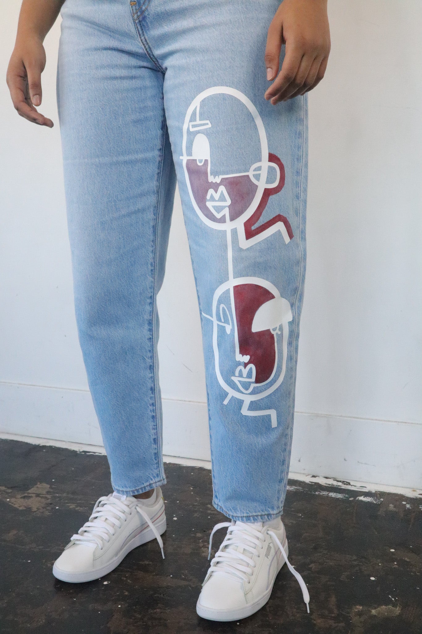 Women's Tapered Painted Denim